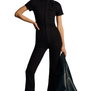 Good American Size 1 Small (2-4) Fit for Success Jumpsuit Black NWT